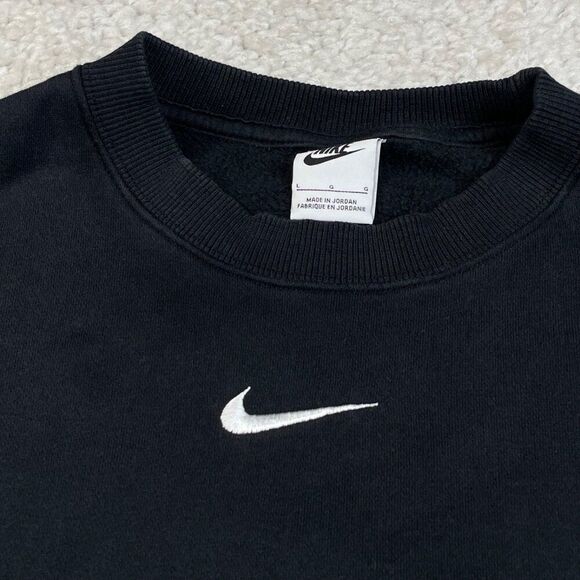 Nike Phoenix Fleece Oversized Crew Crop Sweatshirt Black - Picture 8 of 10